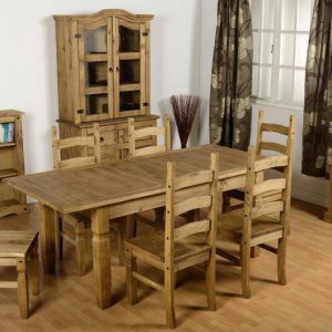 Distressed waxed pine dining furniture