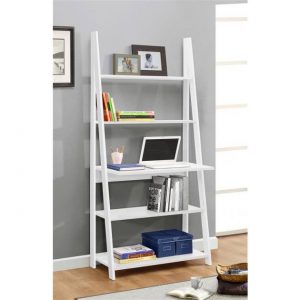 White ladder computer desk