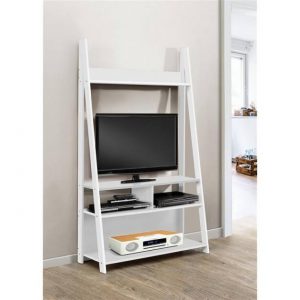 White ladder TV entertainment unit