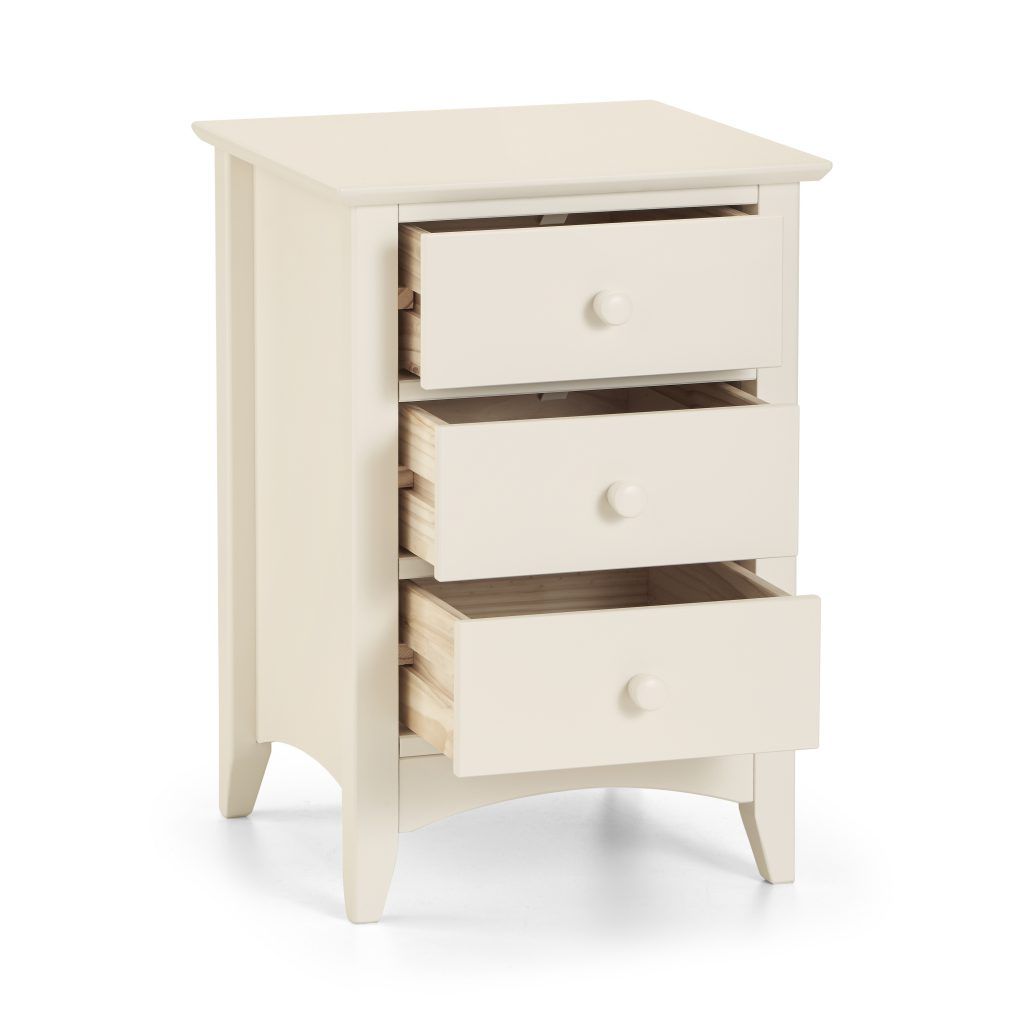 Cameo 3 Drawer Bedside Angle