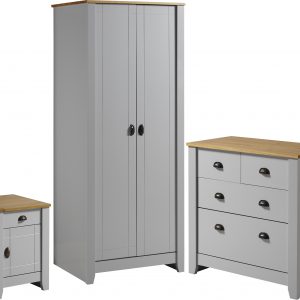 Grey bedroom furniture trio
